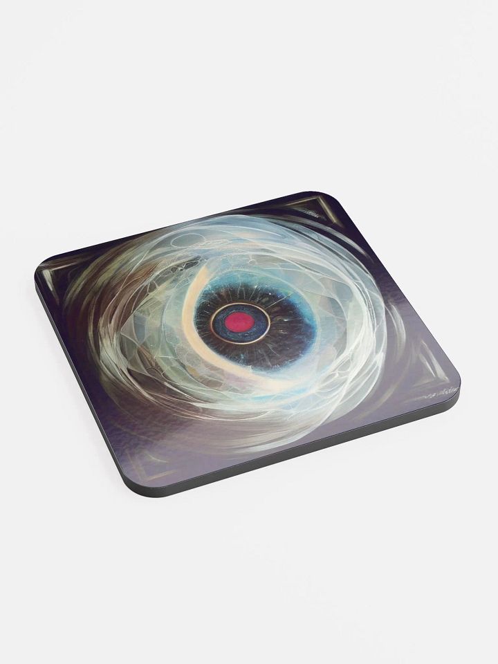 Cosmic Eye Glossed Cork Coaster product image (2)