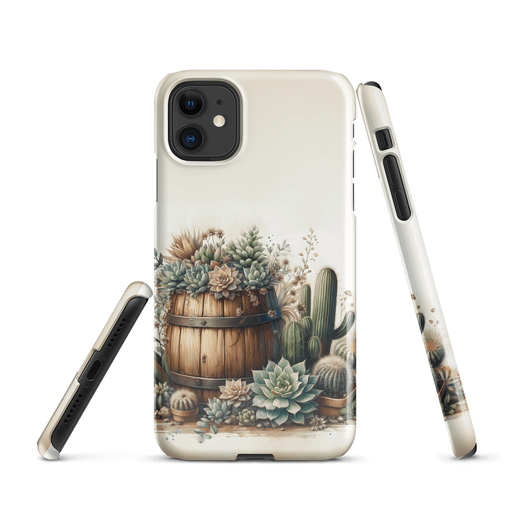 Rustic Succulents & Cacti Wine Barrel iPhone Snap Case product image (2)
