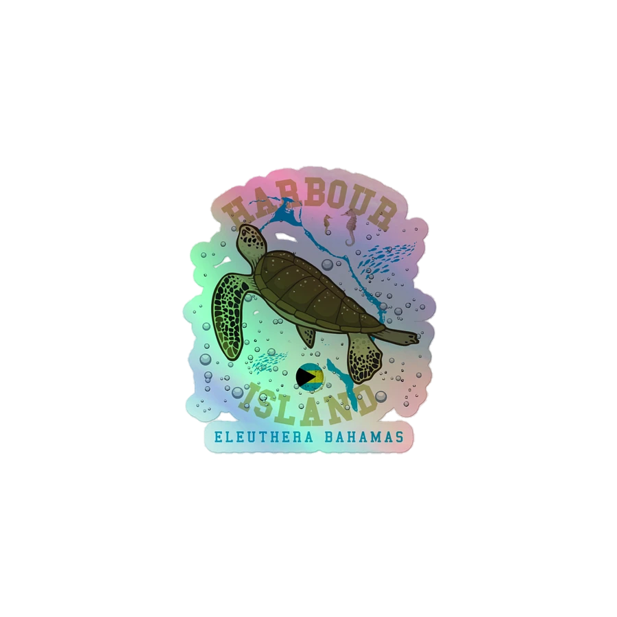 Harbour Island Bahamas Sticker Holographic : Eleuthera Bahamas Sea Turtle product image (2)
