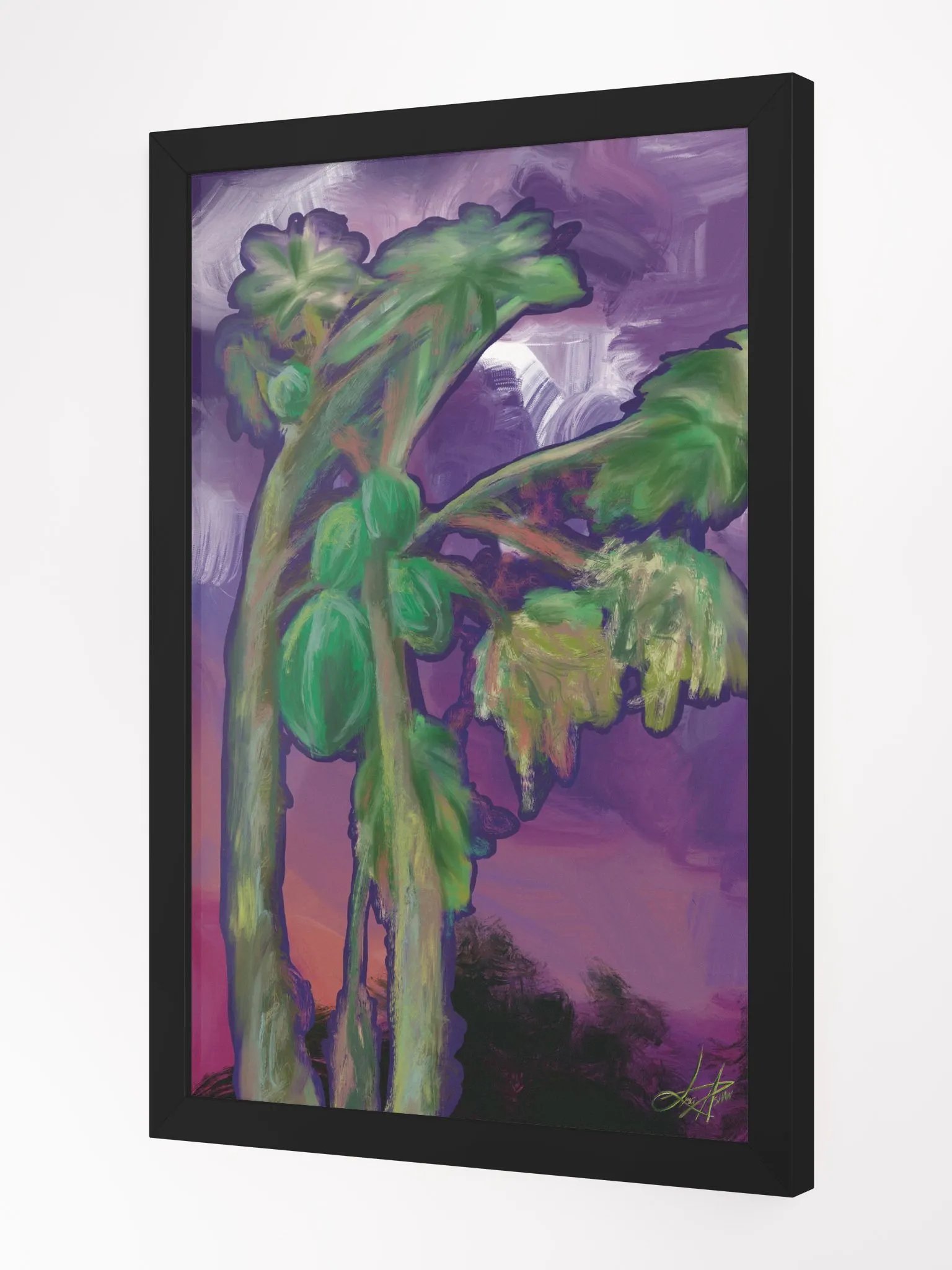 Papaya, Bien Temprano (purple border); framed poster product image (4)
