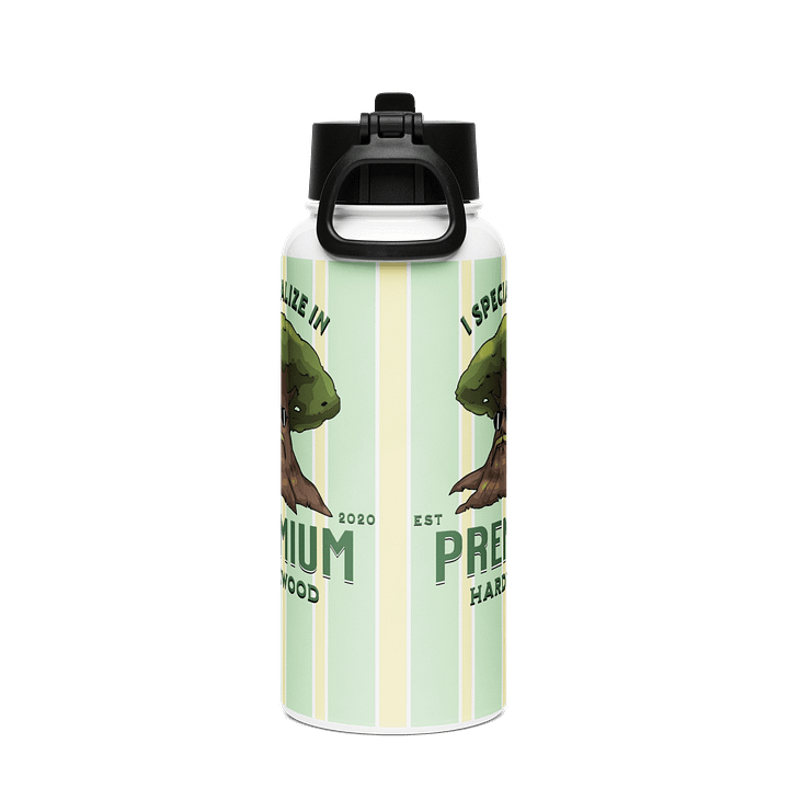 Premium Hardwood Stainless Steel Water Bottle with a Straw Lid product image (2)