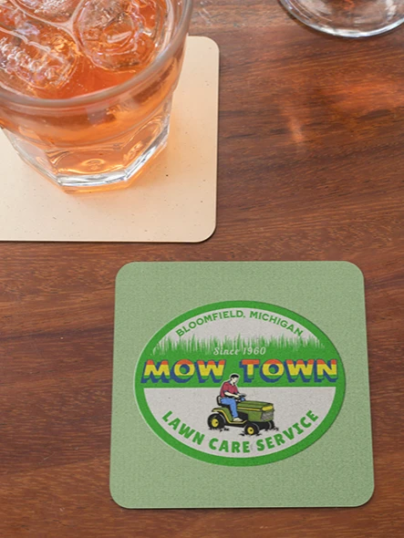 Mow Town Lawn Care Beverage Coaster product image (1)