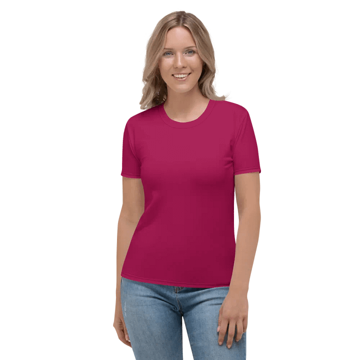 Plain Dark Red Light Summer Women's Crewneck Polyester Heavyweight Premium T-Shirt by Treasure Pie product image (1)