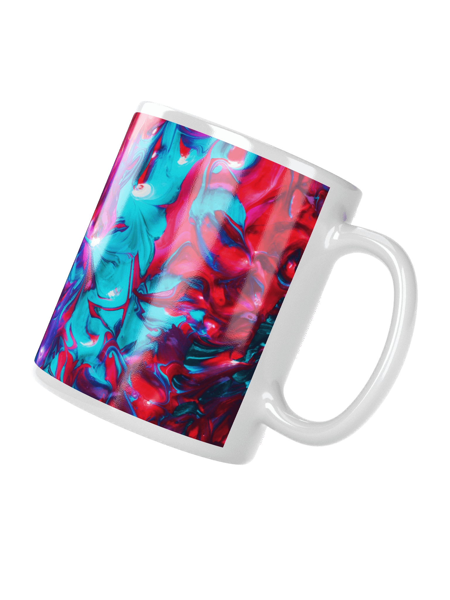 Neon Abstract Coffee Mug Vibrant Psychedelic Fluid Acrylic Swirl product image (3)
