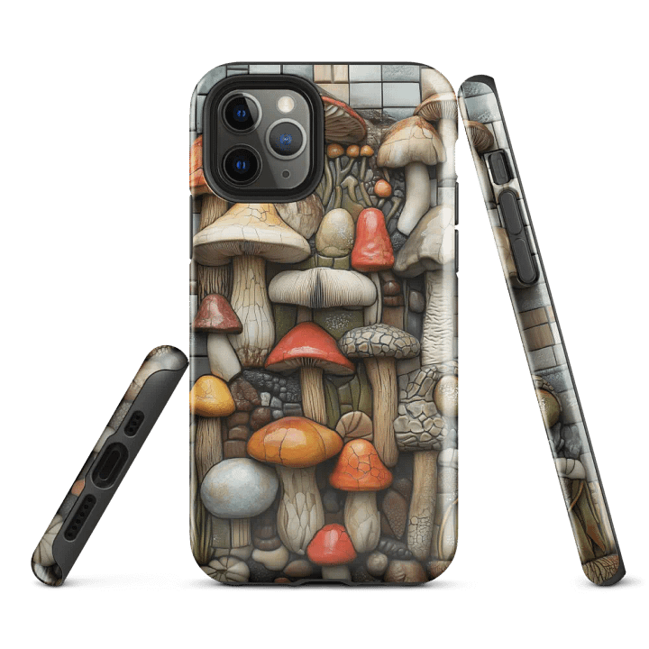 Mosaic Fall Mushrooms 3D Look - Tough Phone Case product image (2)