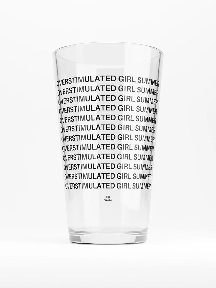 OVERSTIMULATED GIRL SUMMER black pint glass product image (1)