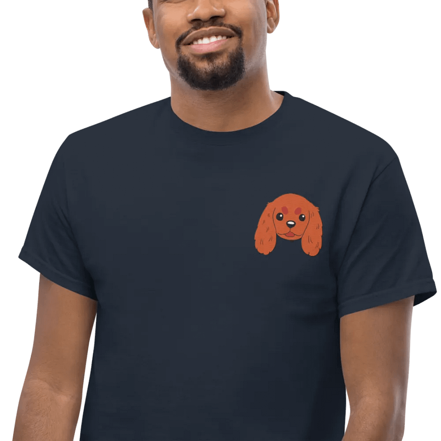 Happy Cavalier King Charles Spaniel Pup Embroidered Tee product image (5)