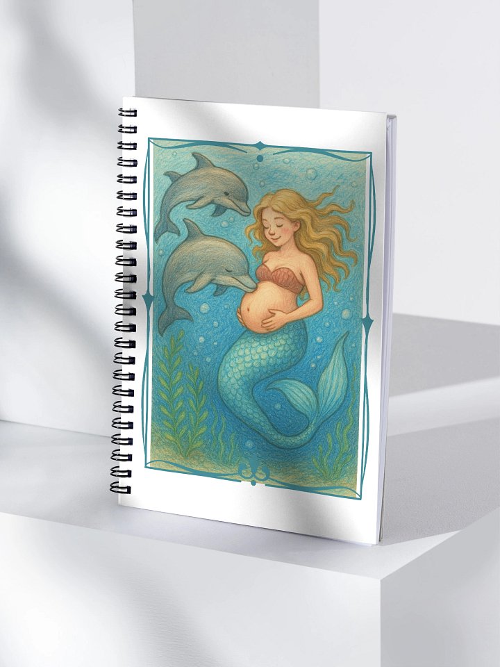 Mermaid Pregnancy & Dolphin Family Spiral Notebook product image (1)