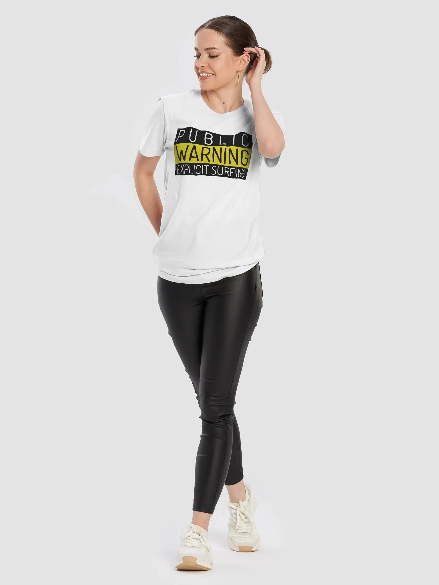 Public Warning Explicit Surfing Unisex T-Shirt product image (10)