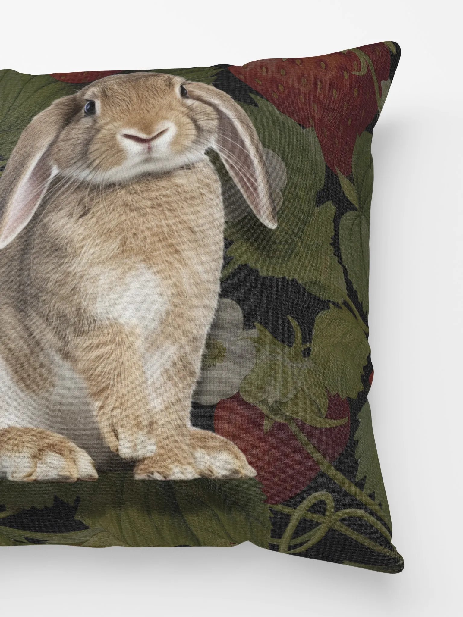 Bunnies and Strawberry Vines All-Over Print Pillow product image (2)