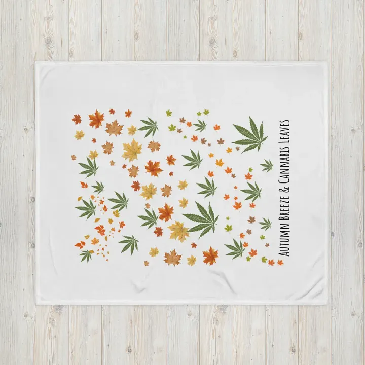 Autumn Breeze & Cannabis Leaves Throw Blanket product image (1)