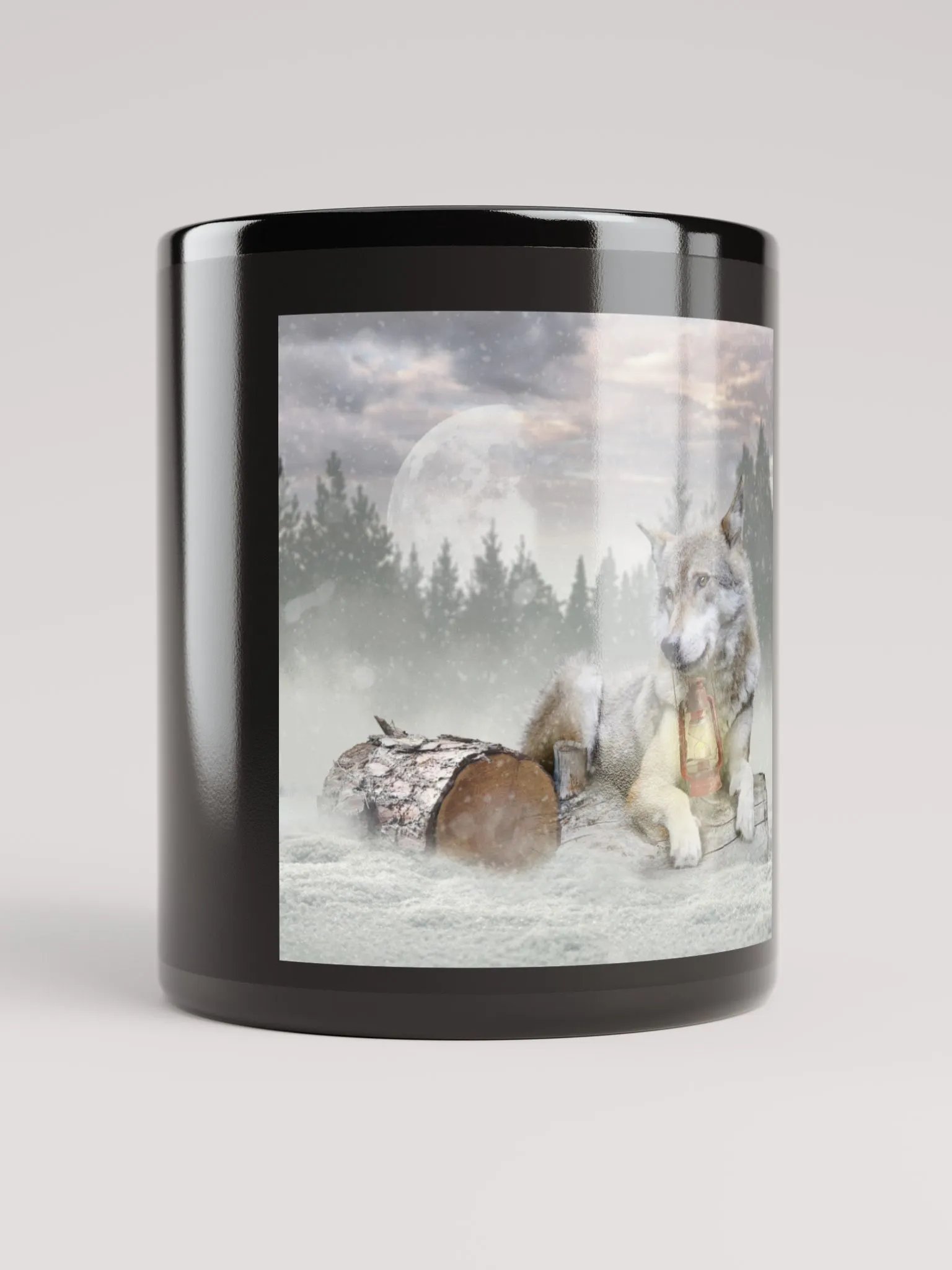 Moonlit Guardian Black Glossy Mug product image (9)