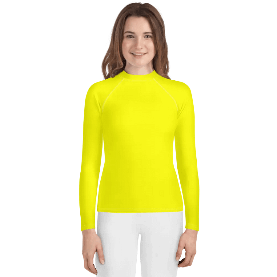 Youth Plain Color Yellow Rash Guard product image (6)