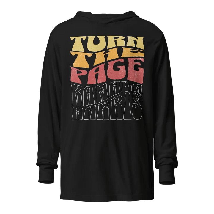 Turn The Page Kamala Harris Retro Groovy Design, Inspirational Message Hoodie Vintage Style, product image (1)