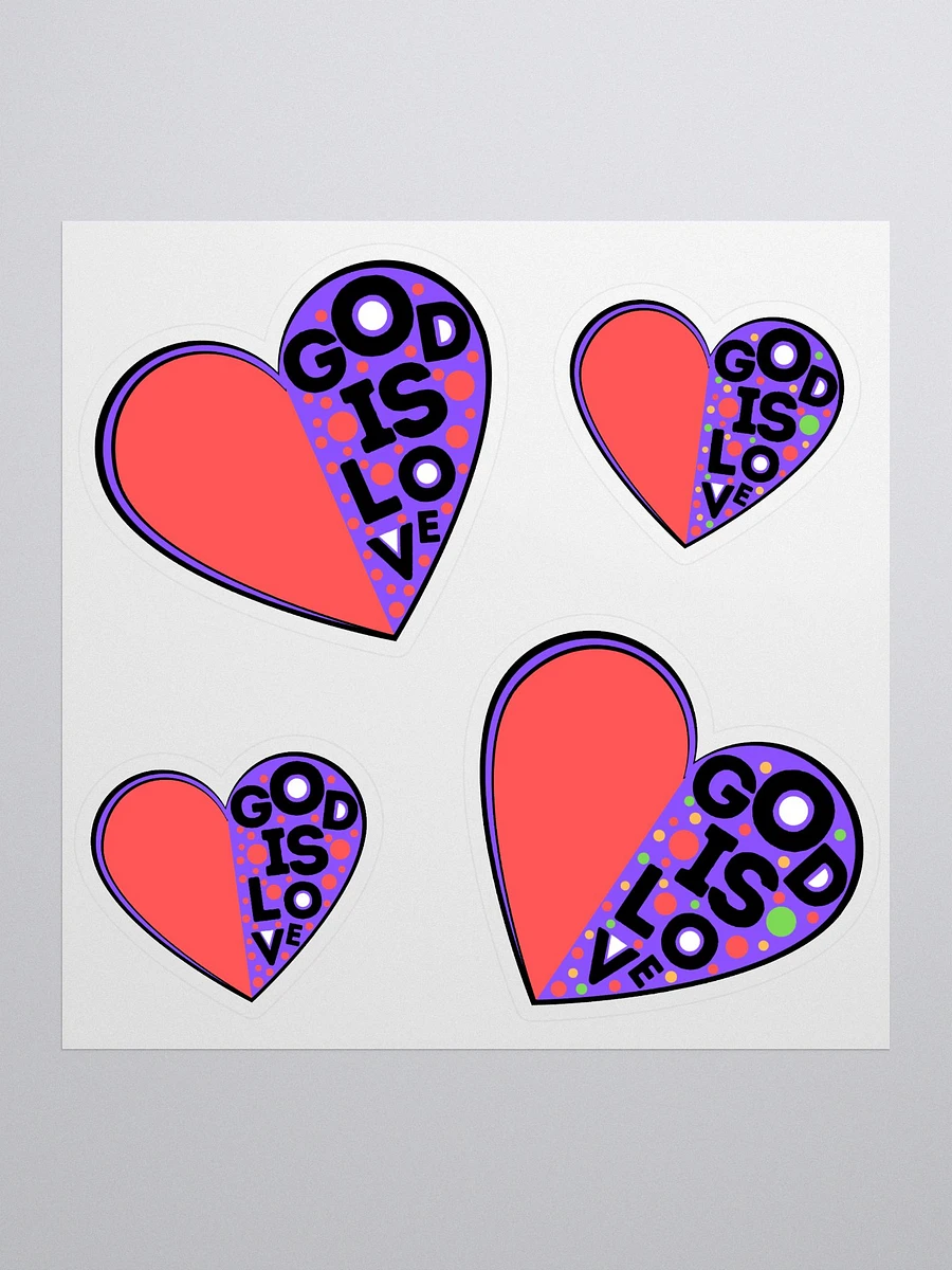 God Is Love Polka Dots Heart Sticker Sheet product image (2)