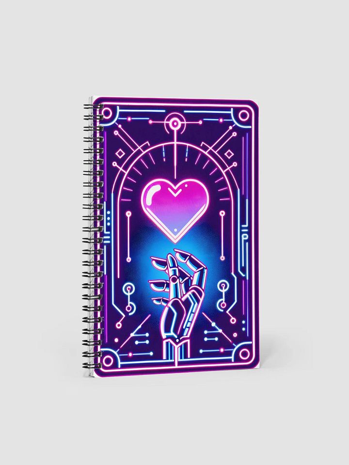 Cyberpunk Robot Hand Heart Spiral Notebook product image (1)