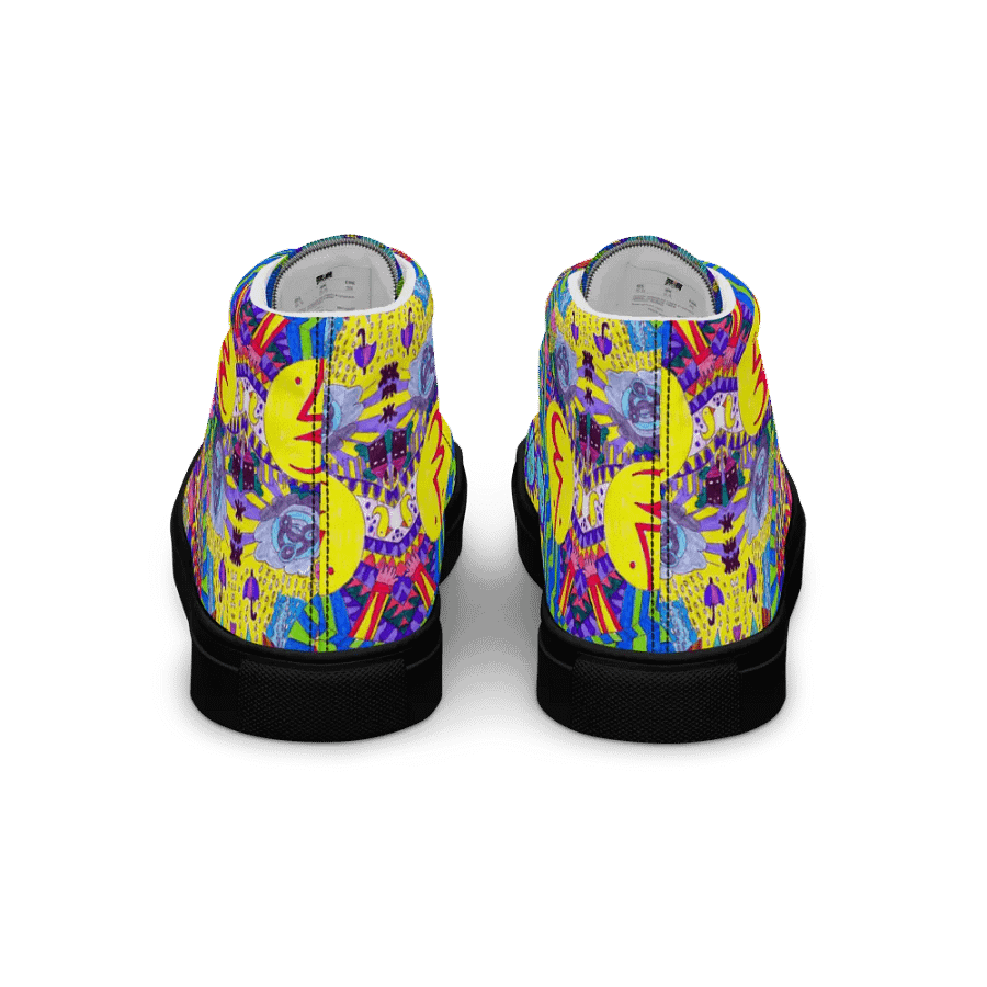 Abstract Colourful Doodle Ladies High Top Canvas Shoes product image (9)