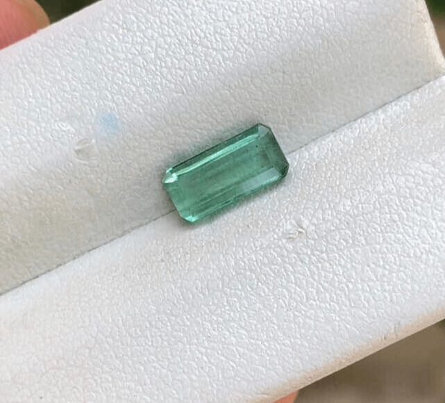 TOURMALINE EMERALD CUT LITE GREEN GEMSTONE FOR RING FATHER'S DAY GIFT, 1.30 CRT product image (2)
