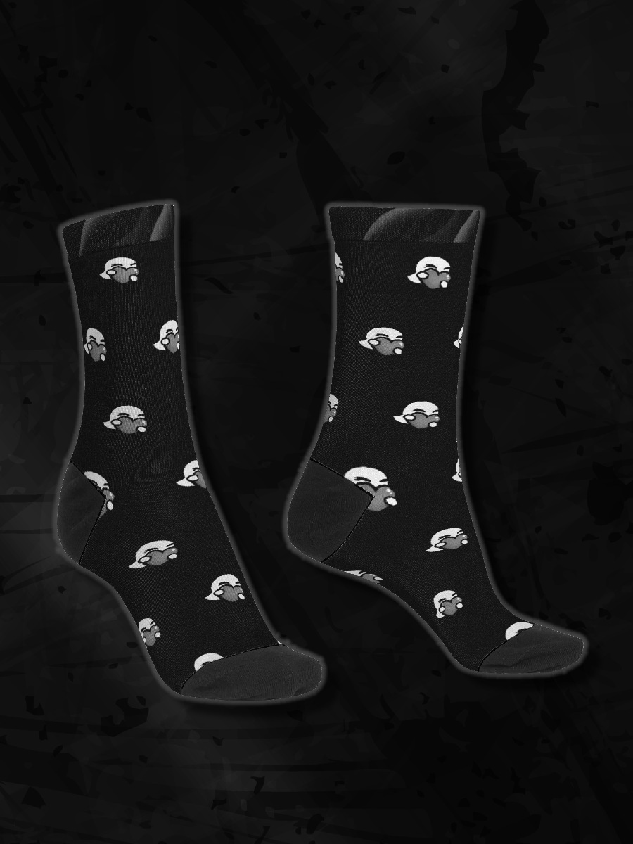 Heart Pattern Black Crew Socks product image (1)