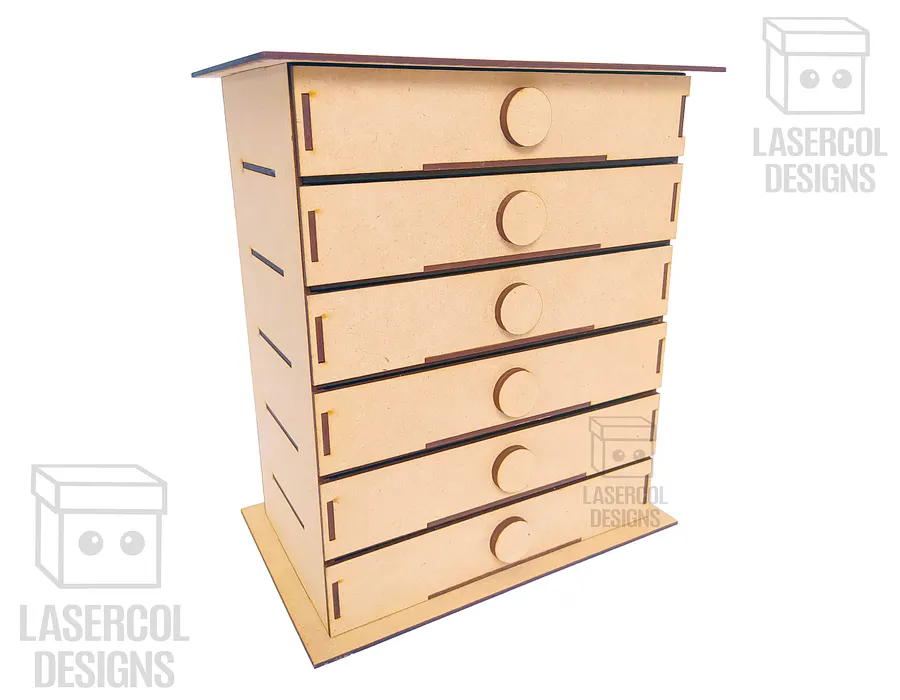 6 Drawers Desk Organizer - Laser Cut Files product image (3)