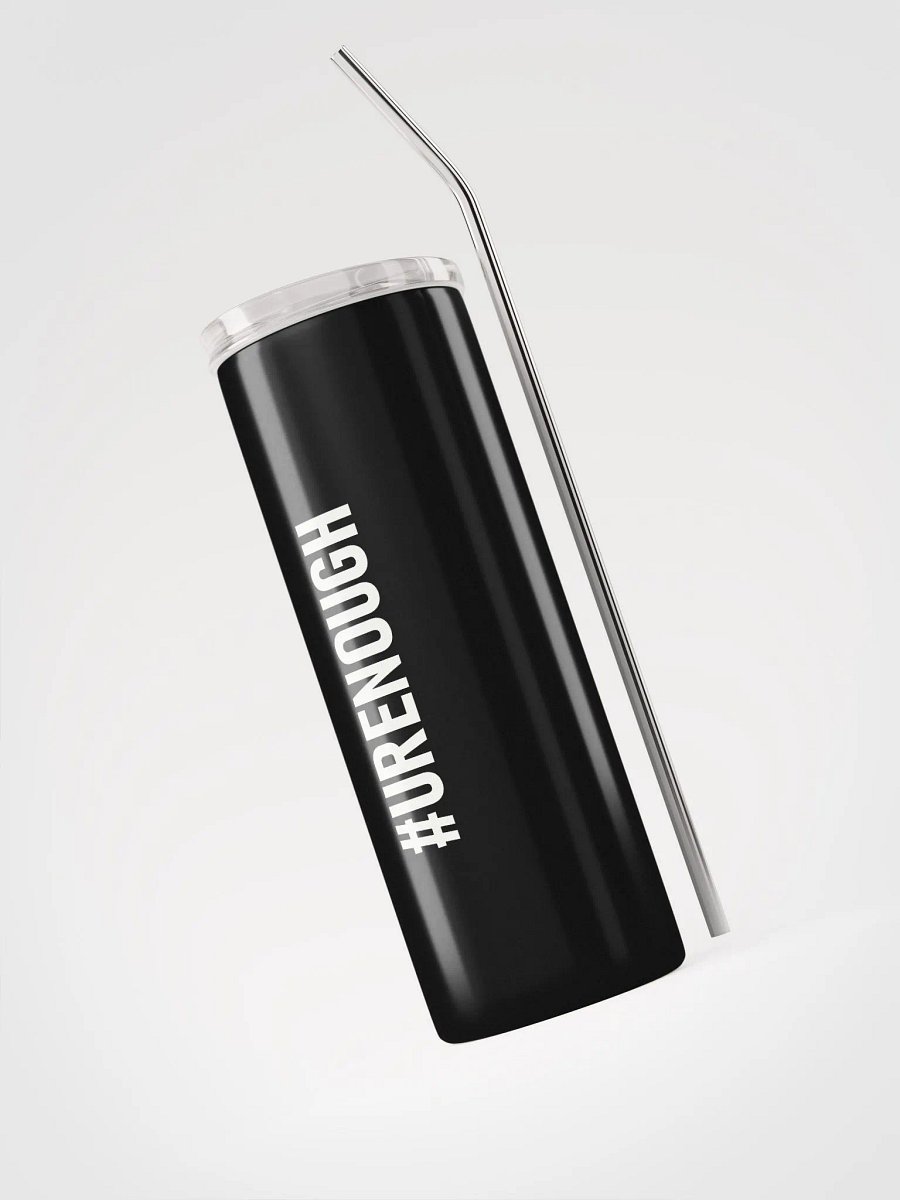 20 oz #URENOUGH - High Grade Travel Tumbler with Straw - Black product image (3)