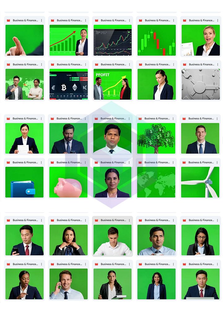 100 BUSINESS & FINANCE GREEN SCREEN CLIPS BUNDLE product image (2)