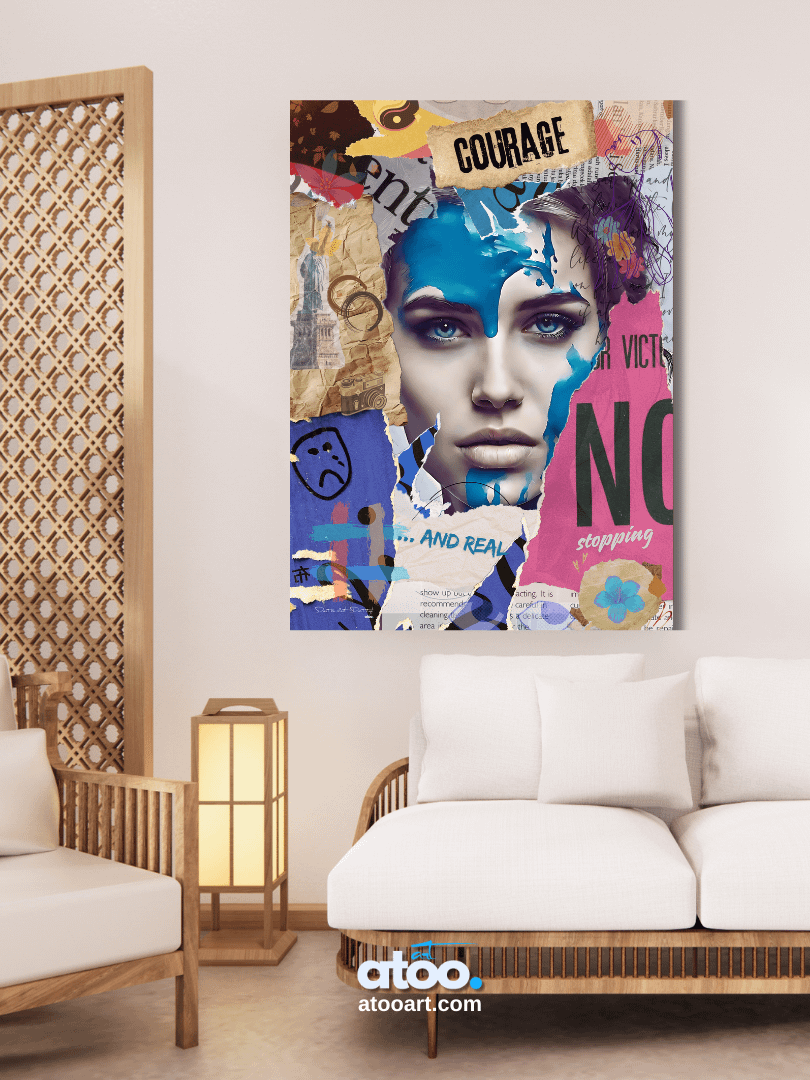 Don't be silent! Don't stop! Blue. Collage Wall Art product image (3)