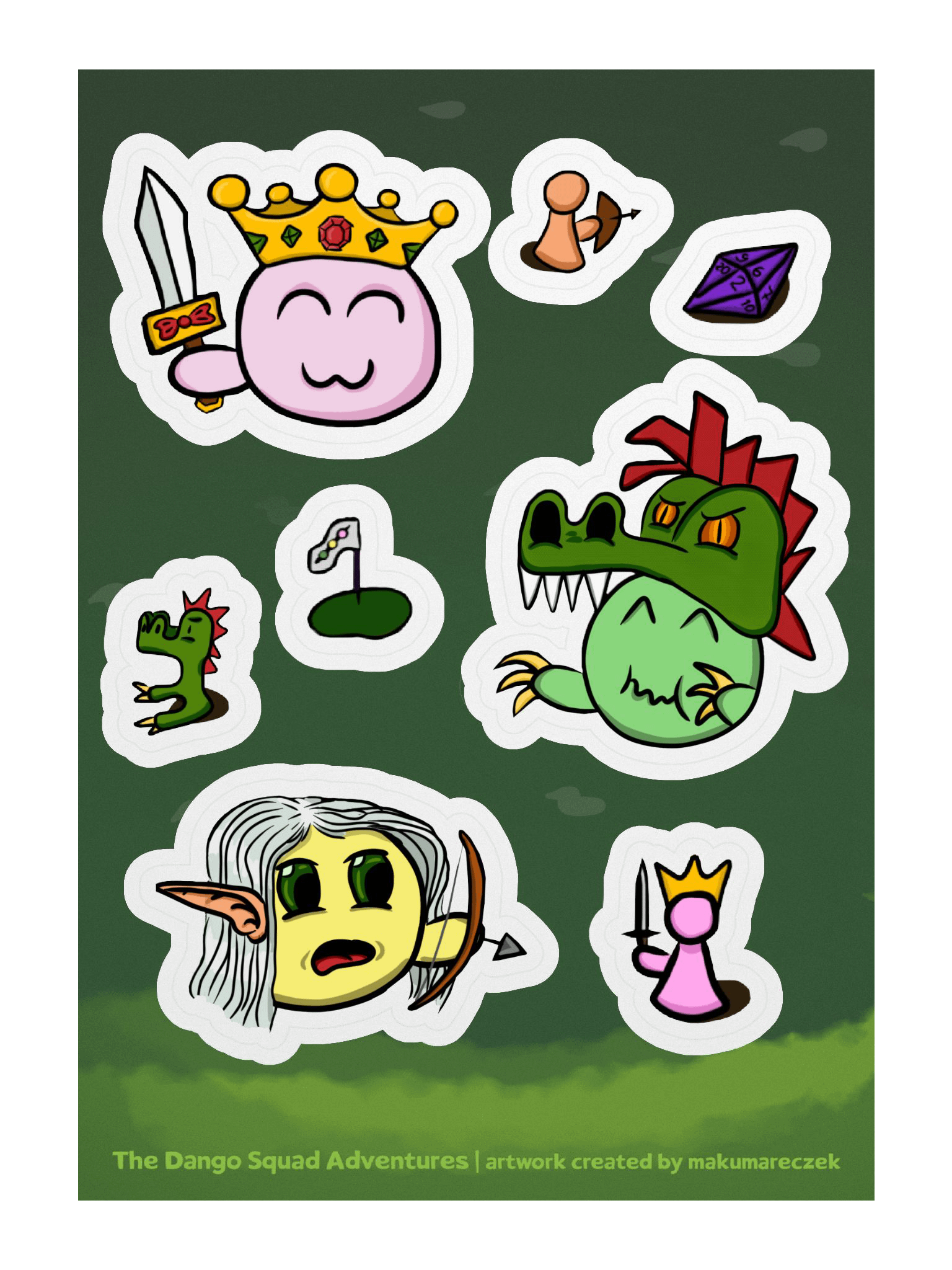 DnD Dango Set - Kiss Cut Sticker Sheet product image (1)