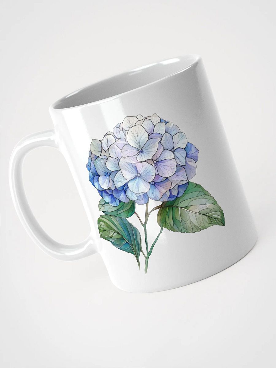 Stained Glass Hydrangea White Glossy Mug product image (8)