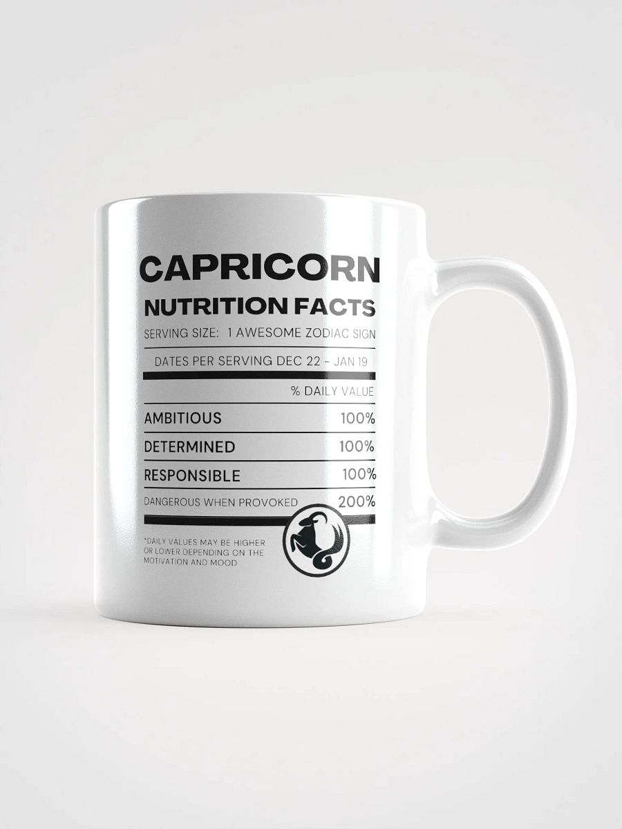Capricorn Nutrition Facts Mug product image (2)