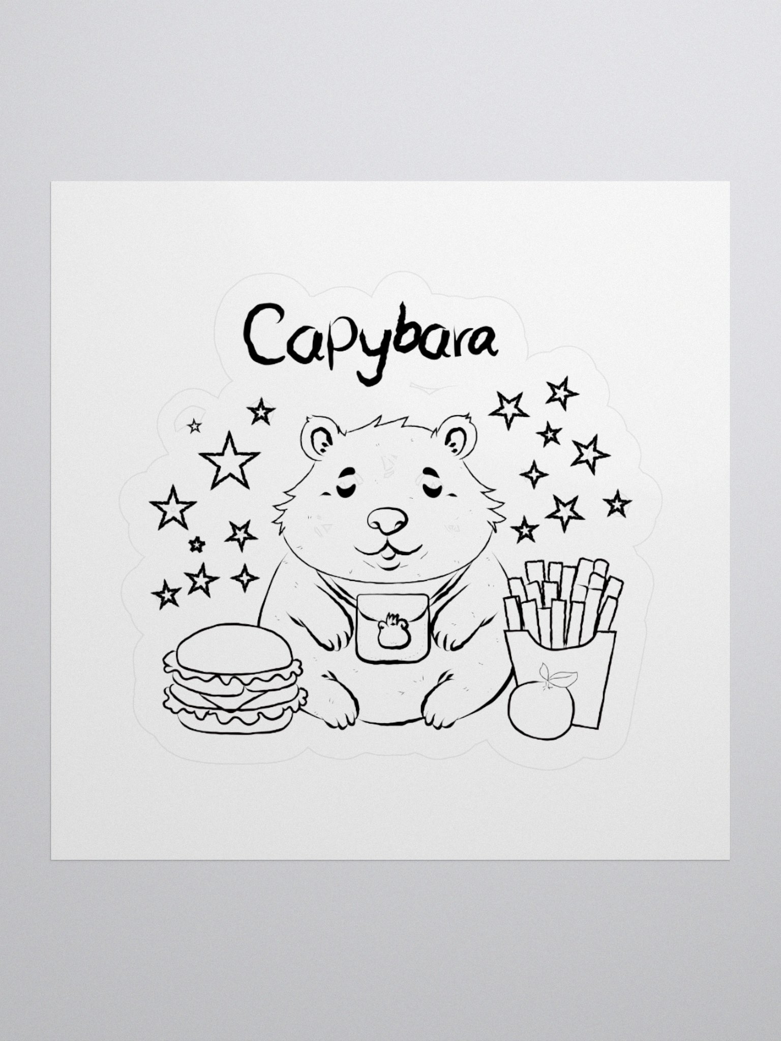 Capybara's Lunch Break Kiss Cut Stickers product image (2)