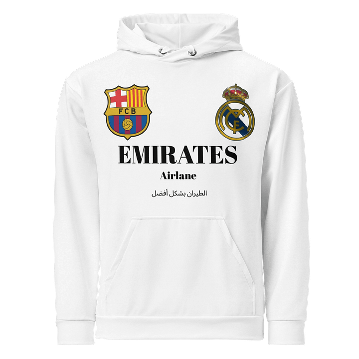 Man Emirates Graphic All-Over Print Recycled Unisex Hoodie product image (1)