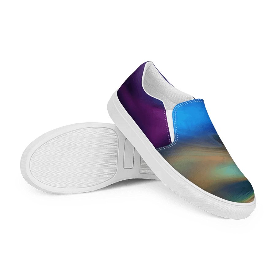 Vibrant Swirl Men's Canvas Slip-On Shoes product image (12)