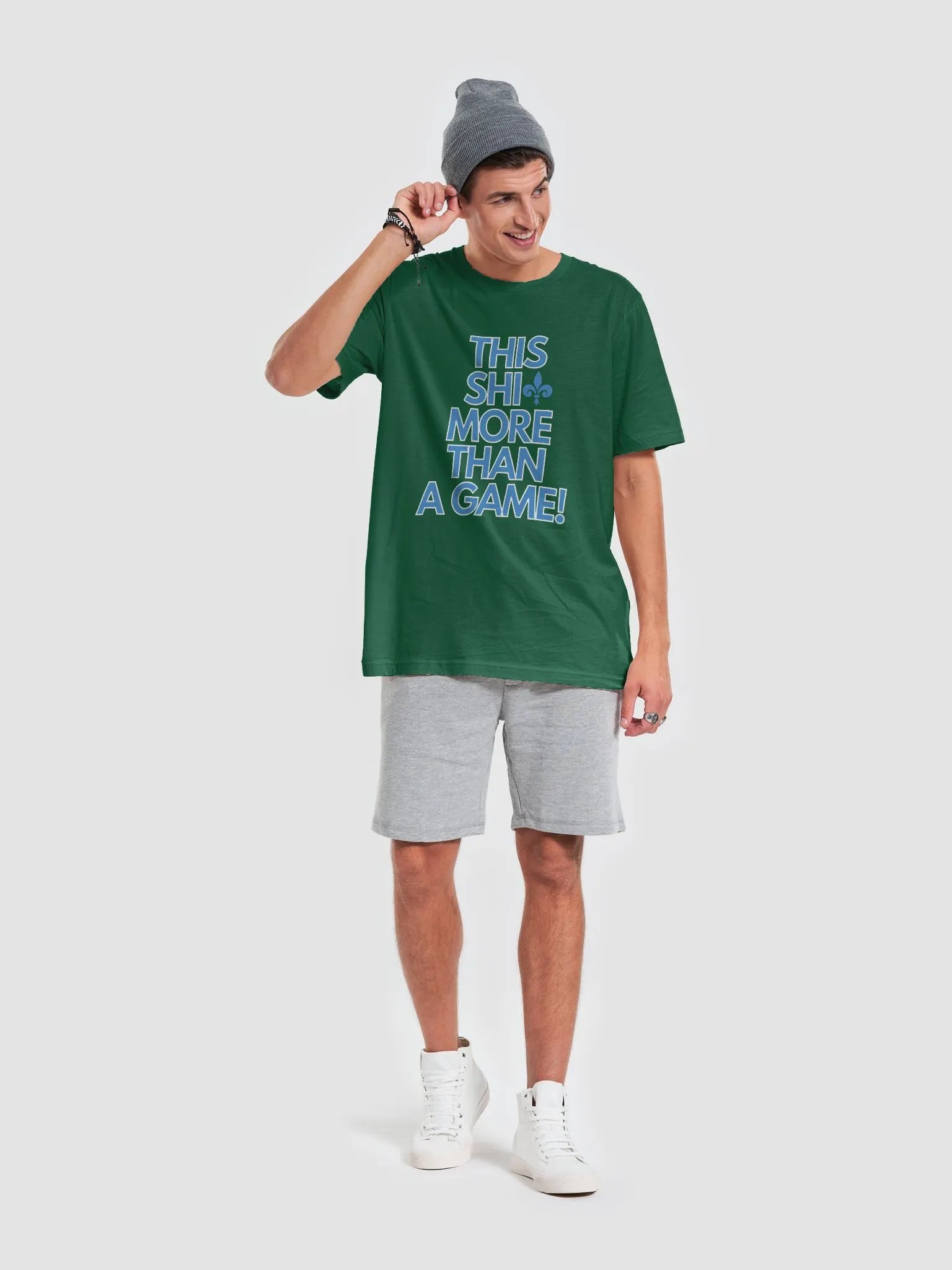 This Shit More Than A Game Shirt (Green and Light Blue) product image (6)