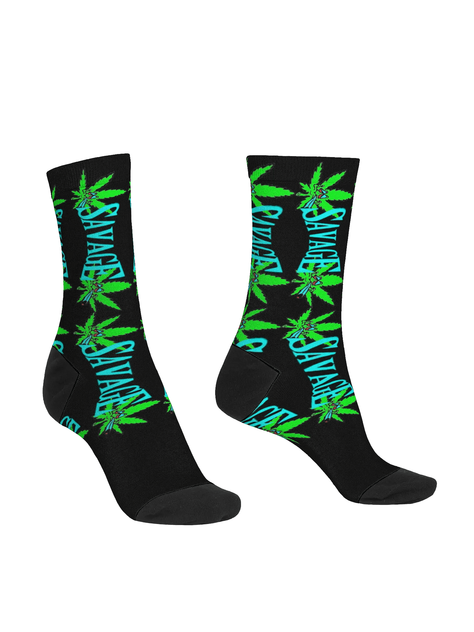 Savage Leaf Design Crew Socks product image (3)