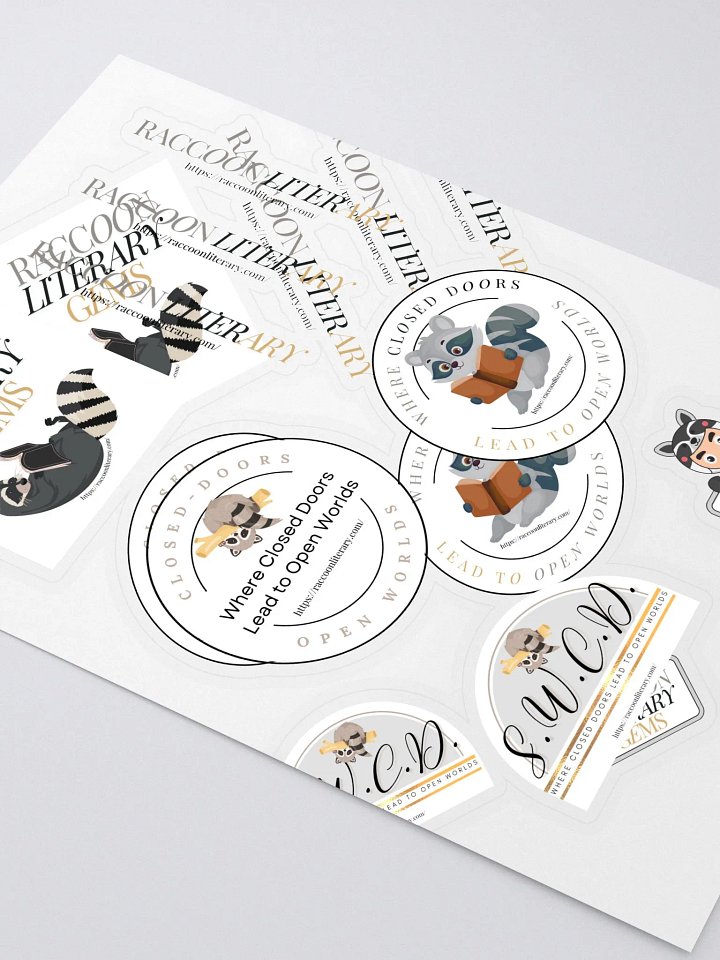 Literary Raccoon Sticker Collection product image (2)