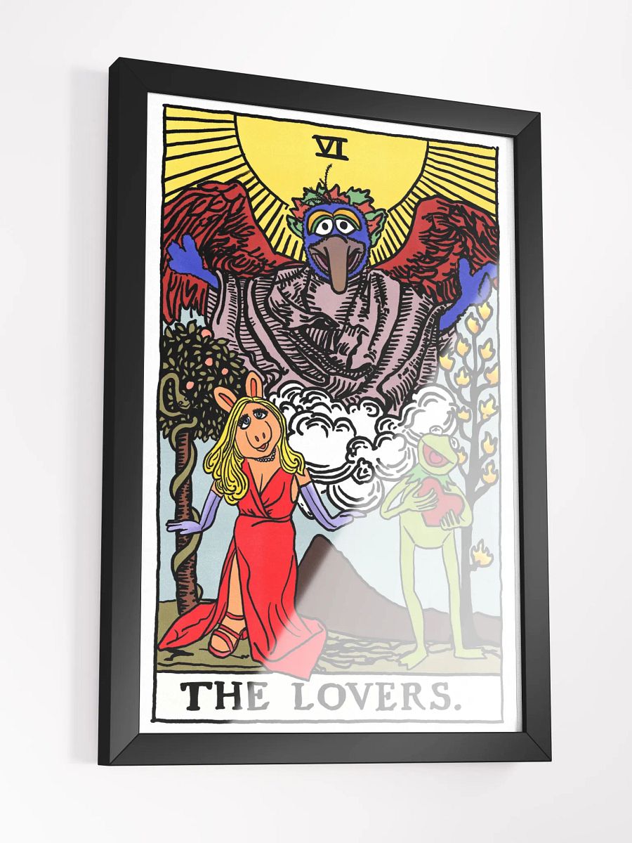 Piggy and Kermit Lovers Tarot Card Framed Print product image (3)