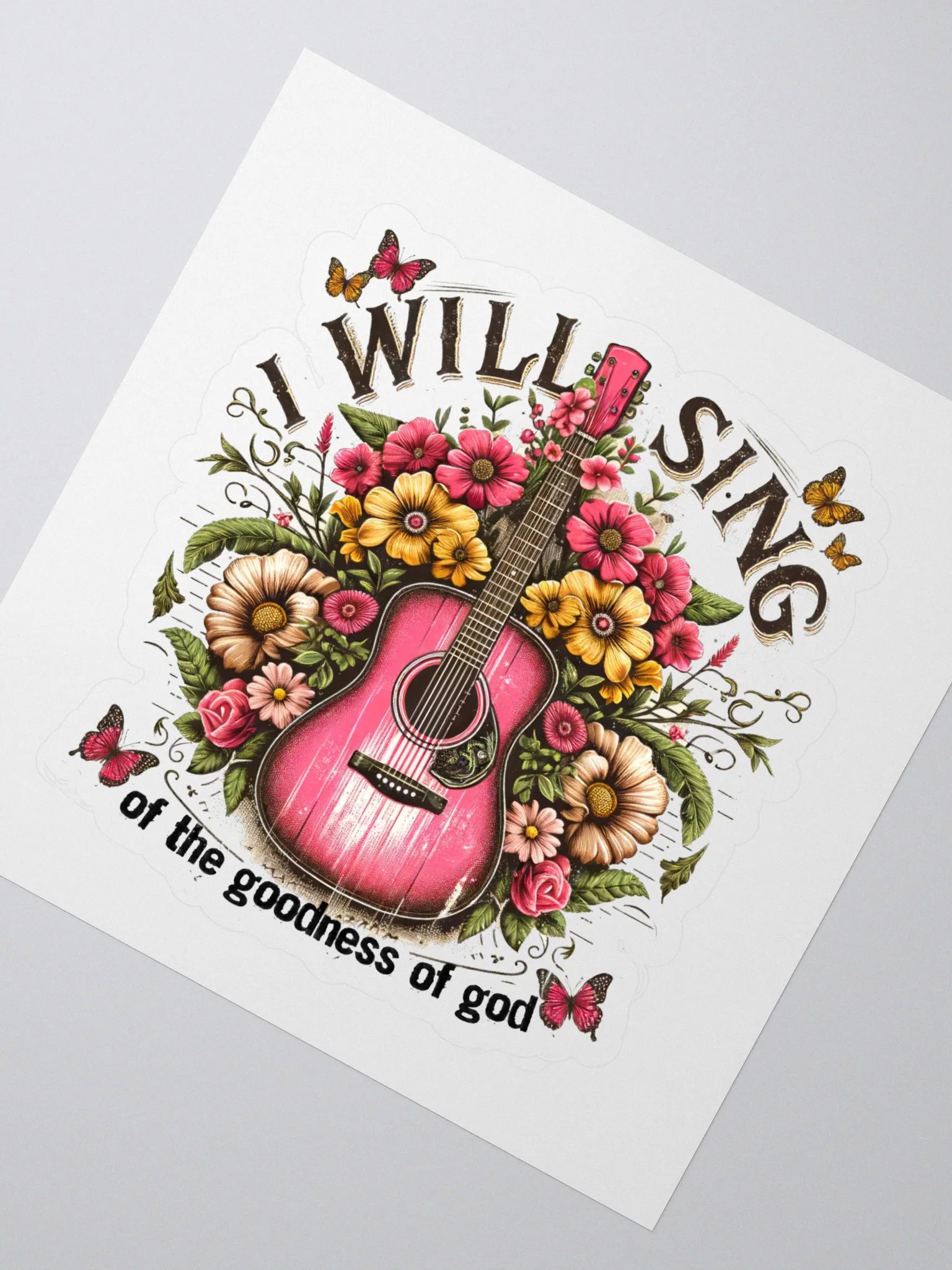 I Will Sing of the Goodness of God Guitar Sticker product image (2)