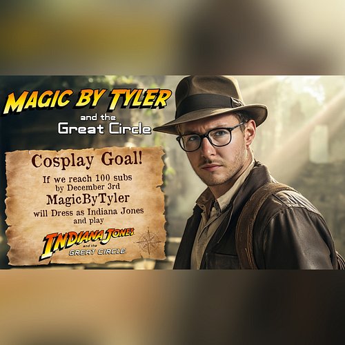 NEW COSPLAY GOAL! 🚨

Get us to 100 subs (Kick & Twitch Combined) 

#indianajones #kickstreaming #magicbytyler #cosplay #cospl...