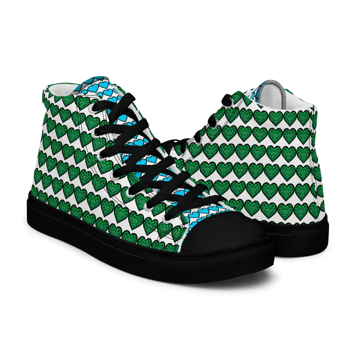 Ninja Teal Heart Women's High Top Canvas Shoes product image (1)