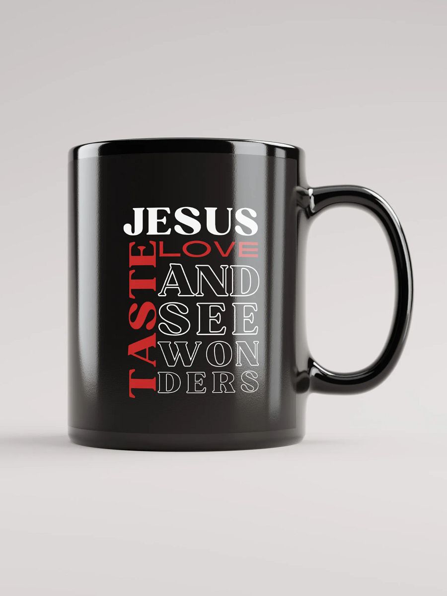 Taste JESUS Love Black Gloss Ceramic Mug product image (3)