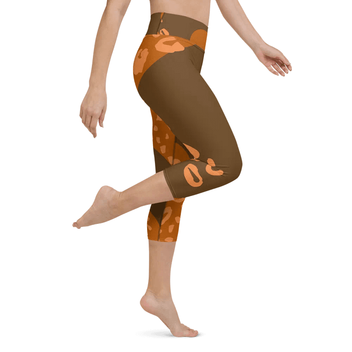 Orange Leopard Yoga Capri Leggings product image (1)