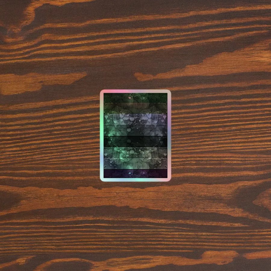 Aroace Pride Flag Sticker: Green To Purple (Textured Variation) product image (3)
