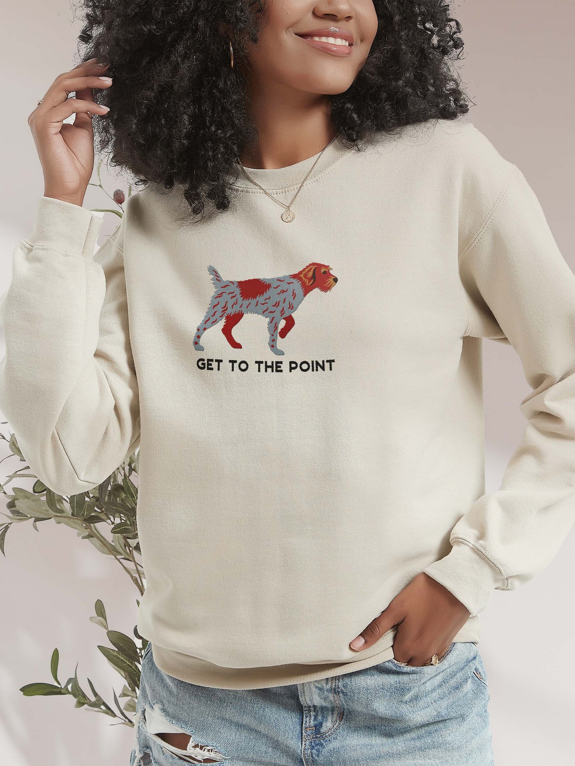 Get to the Point Sweatshirt (Embroidered) of a Wirehaired Pointing Griffon product image (2)