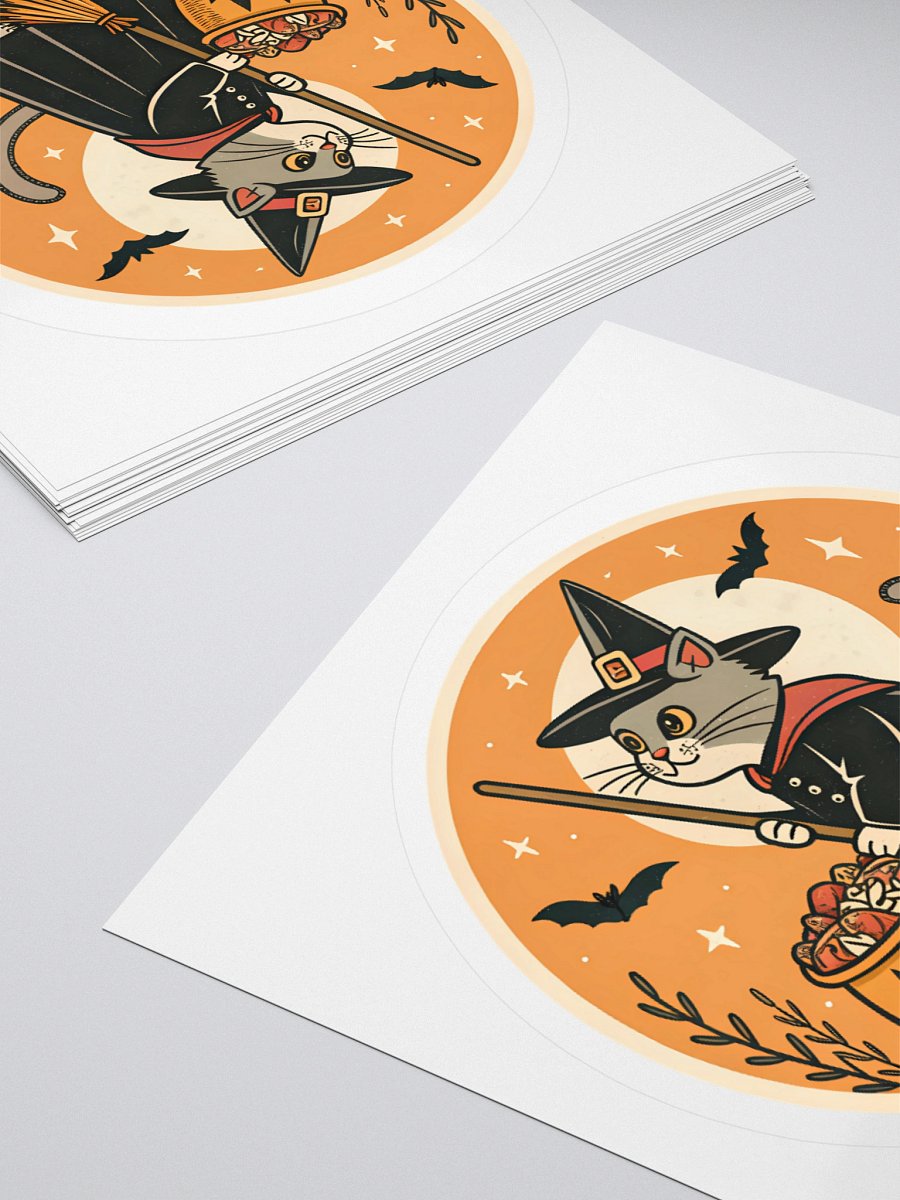 Witchy Cat Halloween Kiss Cut Sticker product image (11)