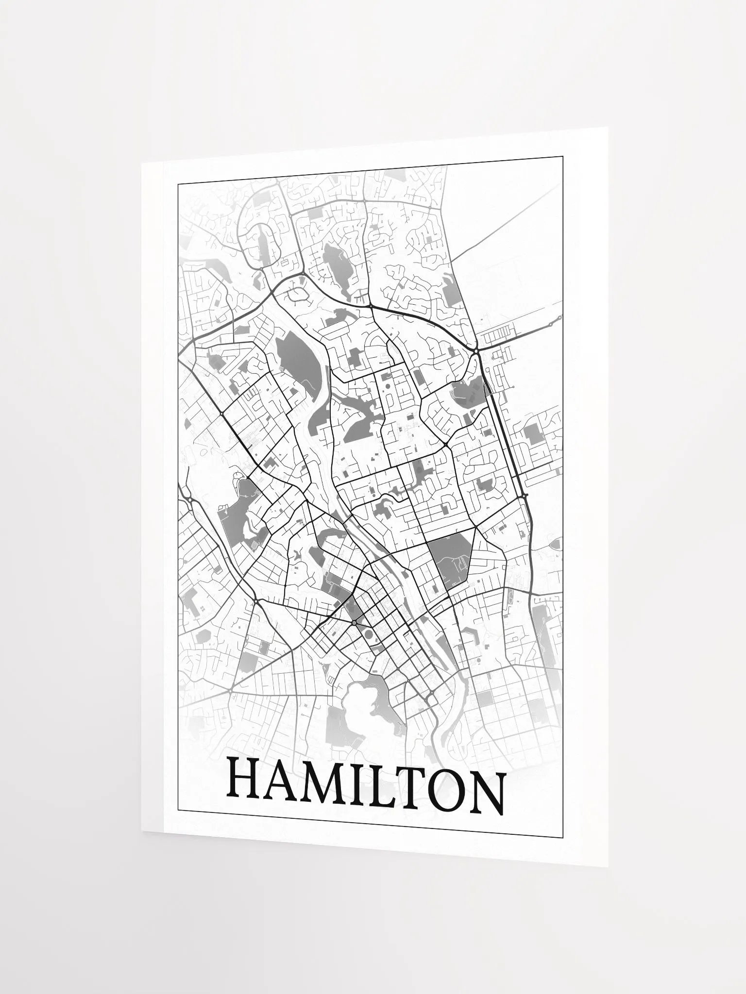 Hamilton, New Zealand, city map print product image (6)