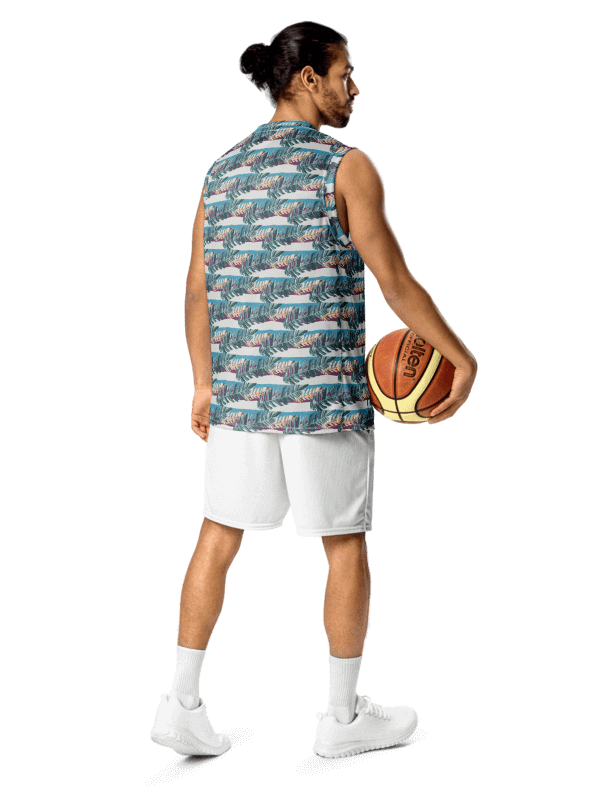 Tropical Stripes | Recycled Unisex Basketball Jersey product image (3)