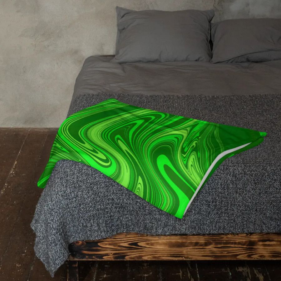 Throw Blanket - Different Shades of Green Digital Fluid Art product image (3)