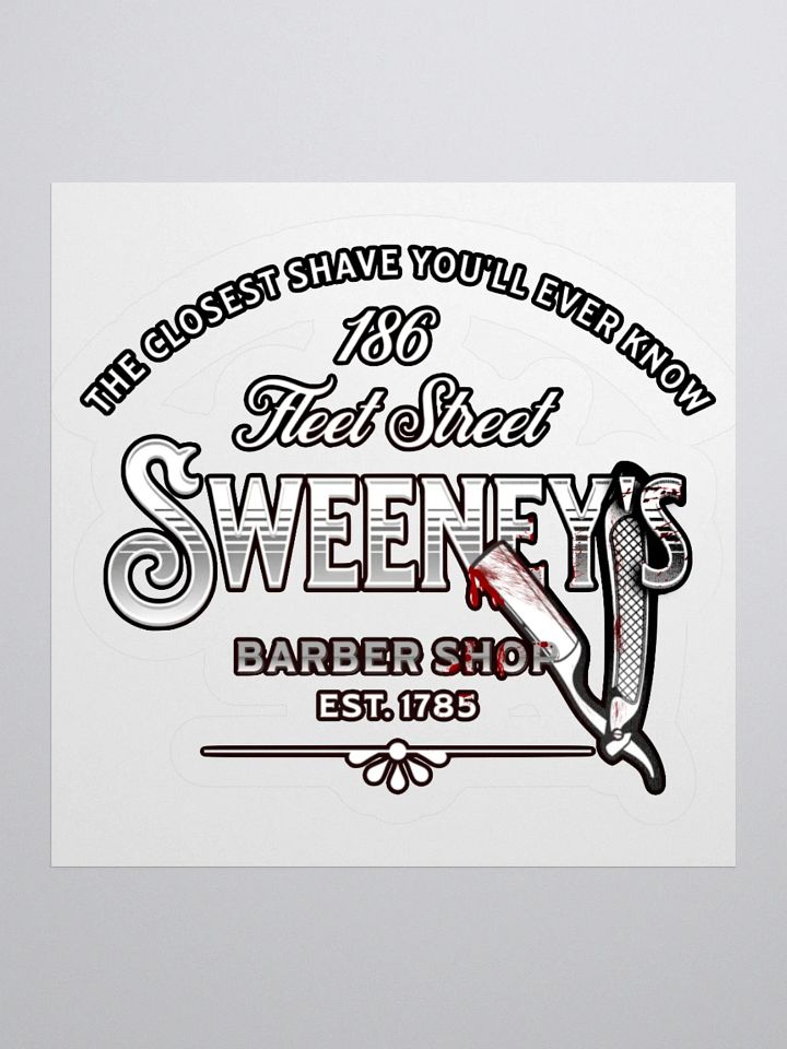 Sweeney Todd Barber Shop Stickers – Kiss-Cut Gothic Broadway Fan Art Decals product image (1)