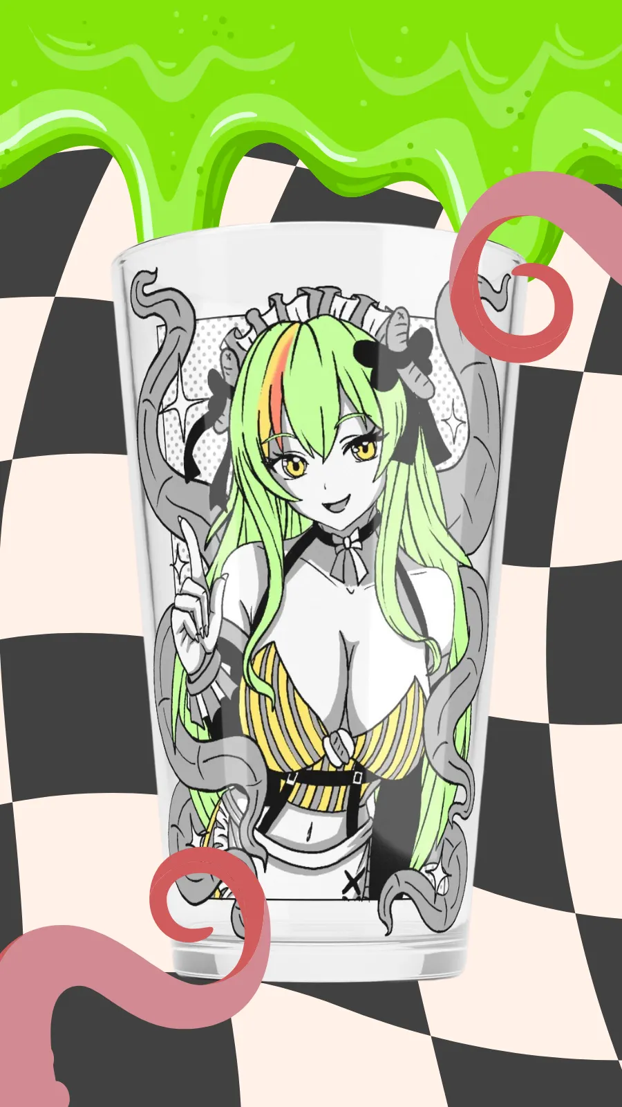 Hotdog Monster Girl Pint Glass product image (1)